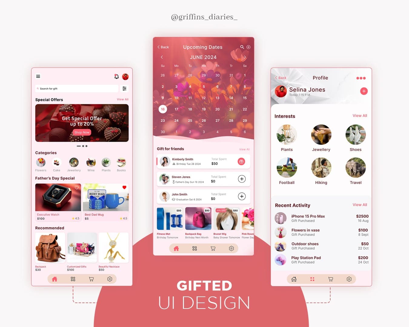 Figma Design for Griffins-diaries
